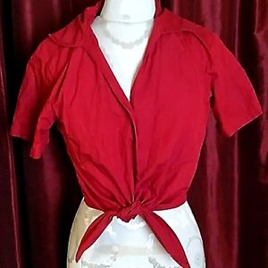 Donating in May 2022, retro 50s / 60s style cropped tie front button up